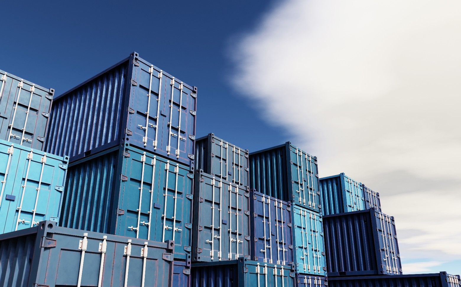 Containers blauw
